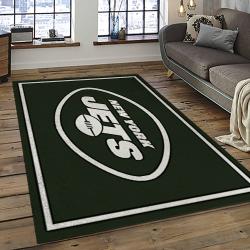 NFL New York Jets Football Team Logo Sport Carpet Rectangle Area Rug For Living Room NYJ29