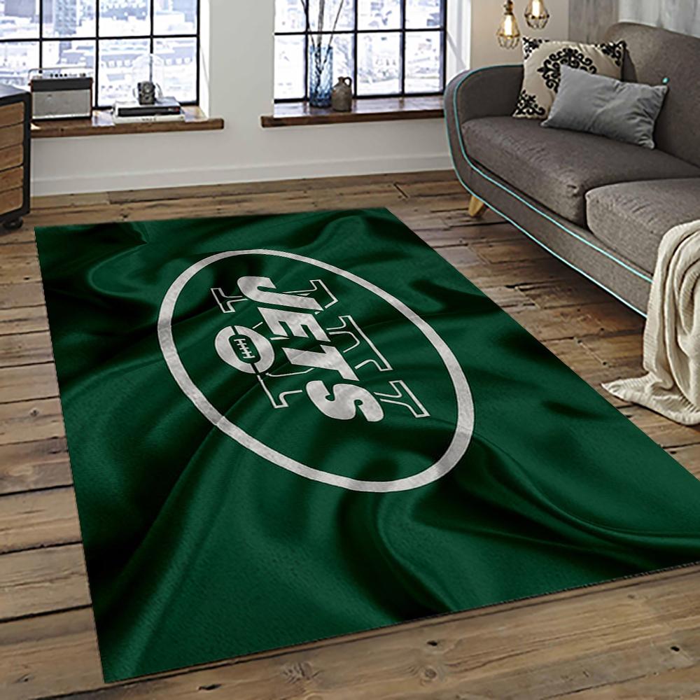 NFL New York Jets Football Team Logo Sport Carpet Rectangle Area Rug For Living Room NYJ45