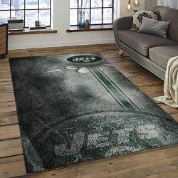 NFL New York Jets Football Team Logo Sport Carpet Rectangle Area Rug For Living Room NYJ49