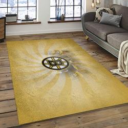 NHL Boston Bruins Hockey Team Logo Sport Carpet Rectangle Area Rug For Living Room BB02