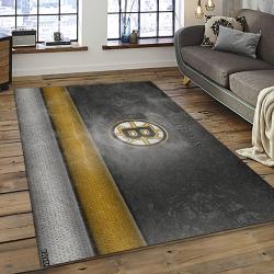 NHL Boston Bruins Hockey Team Logo Sport Carpet Rectangle Area Rug For Living Room BB03
