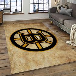 NHL Boston Bruins Hockey Team Logo Sport Carpet Rectangle Area Rug For Living Room BB06