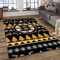 NHL Boston Bruins Hockey Team Logo Sport Carpet Rectangle Area Rug For Living Room BB08