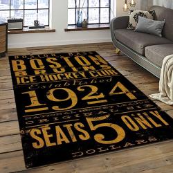 NHL Boston Bruins Hockey Team Logo Sport Carpet Rectangle Area Rug For Living Room BB09