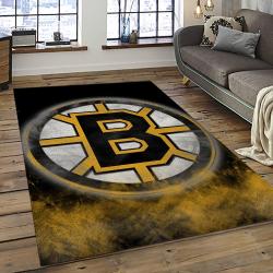 NHL Boston Bruins Hockey Team Logo Sport Carpet Rectangle Area Rug For Living Room BB10