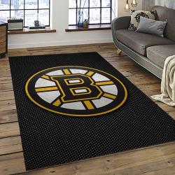 NHL Boston Bruins Hockey Team Logo Sport Carpet Rectangle Area Rug For Living Room BB27