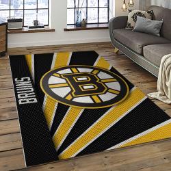 NHL Boston Bruins Hockey Team Logo Sport Carpet Rectangle Area Rug For Living Room BB28