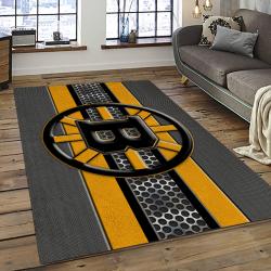 NHL Boston Bruins Hockey Team Logo Sport Carpet Rectangle Area Rug For Living Room BB32