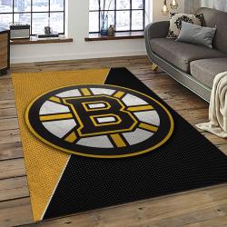 NHL Boston Bruins Hockey Team Logo Sport Carpet Rectangle Area Rug For Living Room BB34
