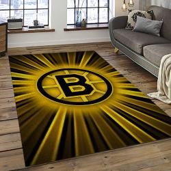 NHL Boston Bruins Hockey Team Logo Sport Carpet Rectangle Area Rug For Living Room BB38