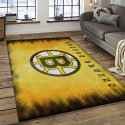 NHL Boston Bruins Hockey Team Logo Sport Carpet Rectangle Area Rug For Living Room BB39