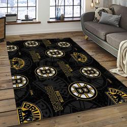 NHL Boston Bruins Hockey Team Logo Sport Carpet Rectangle Area Rug For Living Room BB41