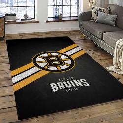 NHL Boston Bruins Hockey Team Logo Sport Carpet Rectangle Area Rug For Living Room BB42