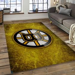 NHL Boston Bruins Hockey Team Logo Sport Carpet Rectangle Area Rug For Living Room BB43