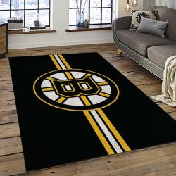 NHL Boston Bruins Hockey Team Logo Sport Carpet Rectangle Area Rug For Living Room BB44