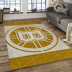 NHL Boston Bruins Hockey Team Logo Sport Carpet Rectangle Area Rug For Living Room BB45