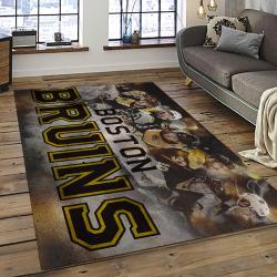 NHL Boston Bruins Hockey Team Logo Sport Carpet Rectangle Area Rug For Living Room BB49