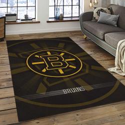 NHL Boston Bruins Hockey Team Logo Sport Carpet Rectangle Area Rug For Living Room BB55