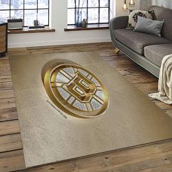 NHL Boston Bruins Hockey Team Logo Sport Carpet Rectangle Area Rug For Living Room BB59