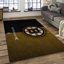 NHL Boston Bruins Hockey Team Logo Sport Carpet Rectangle Area Rug For Living Room BB63