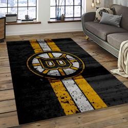 NHL Boston Bruins Hockey Team Logo Sport Carpet Rectangle Area Rug For Living Room BB65