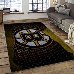 NHL Boston Bruins Hockey Team Logo Sport Carpet Rectangle Area Rug For Living Room BB67