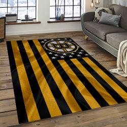 NHL Boston Bruins Hockey Team Logo Sport Carpet Rectangle Area Rug For Living Room BB70