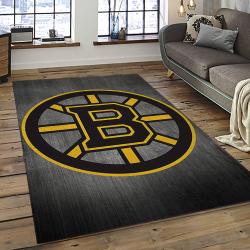 NHL Boston Bruins Hockey Team Logo Sport Carpet Rectangle Area Rug For Living Room BB76