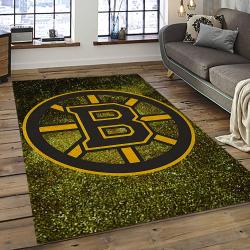 NHL Boston Bruins Hockey Team Logo Sport Carpet Rectangle Area Rug For Living Room BB77