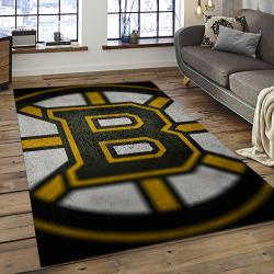 NHL Boston Bruins Hockey Team Logo Sport Carpet Rectangle Area Rug For Living Room BB78
