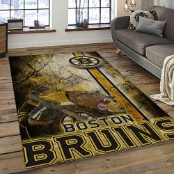 NHL Boston Bruins Hockey Team Logo Sport Carpet Rectangle Area Rug For Living Room BB80