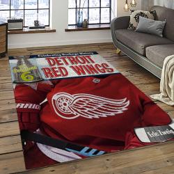 NHL Detroit Red Wings Hockey Team Logo Sport Carpet Rectangle Area Rug For Living Room DRW04