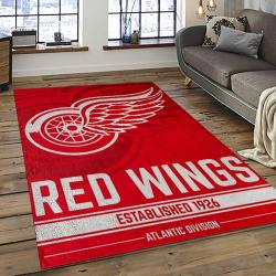 NHL Detroit Red Wings Hockey Team Logo Sport Carpet Rectangle Area Rug For Living Room DRW05