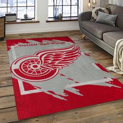 NHL Detroit Red Wings Hockey Team Logo Sport Carpet Rectangle Area Rug For Living Room DRW08