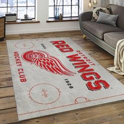 NHL Detroit Red Wings Hockey Team Logo Sport Carpet Rectangle Area Rug For Living Room DRW10