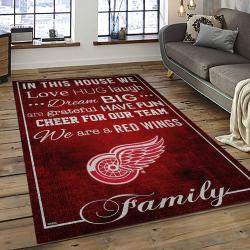 NHL Detroit Red Wings Hockey Team Logo Sport Carpet Rectangle Area Rug For Living Room DRW15