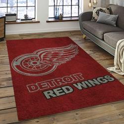 NHL Detroit Red Wings Hockey Team Logo Sport Carpet Rectangle Area Rug For Living Room DRW28