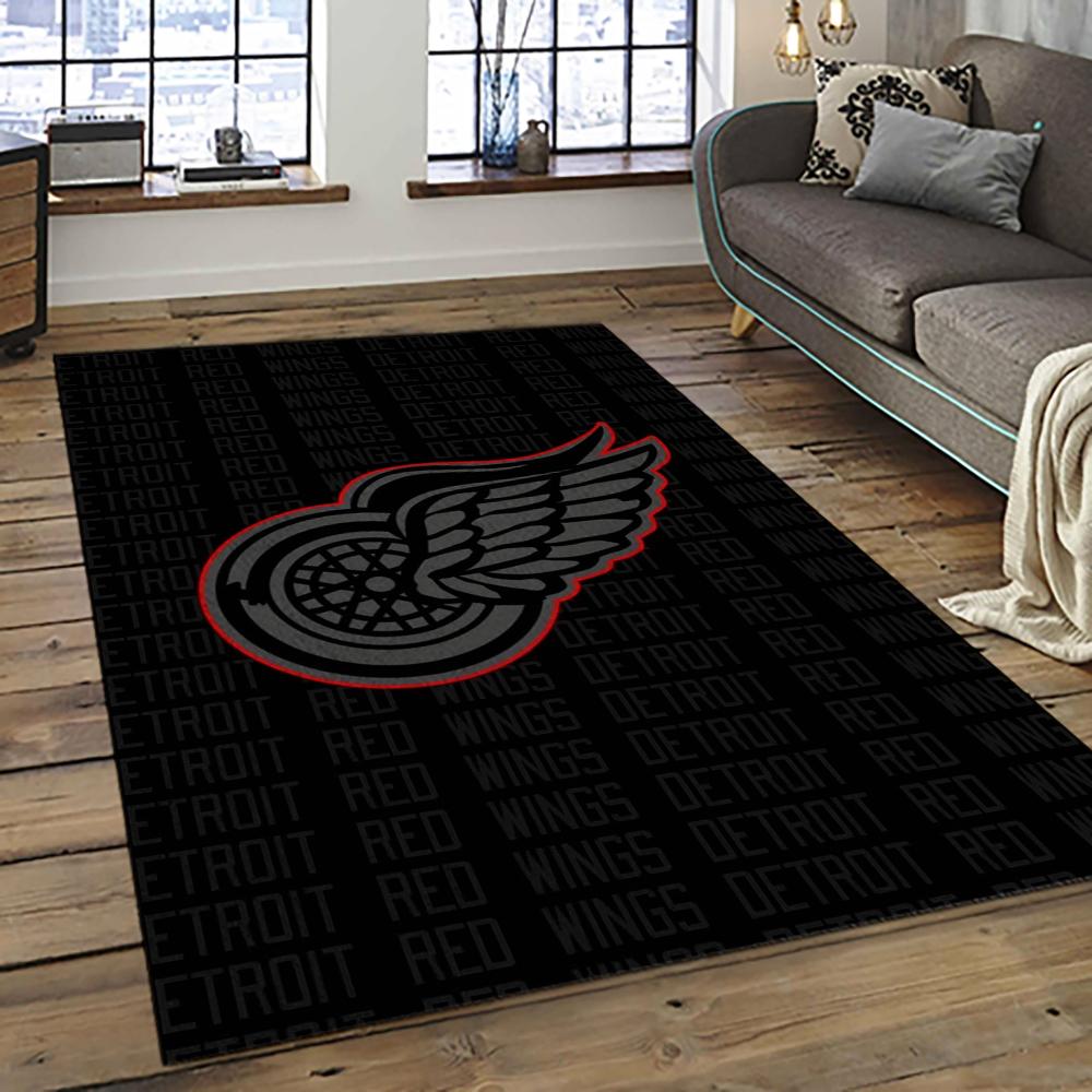 NHL Detroit Red Wings Hockey Team Logo Sport Carpet Rectangle Area Rug For Living Room DRW31