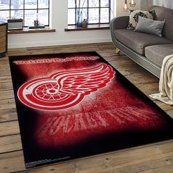 NHL Detroit Red Wings Hockey Team Logo Sport Carpet Rectangle Area Rug For Living Room DRW32