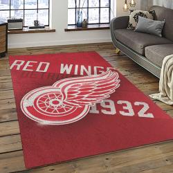 NHL Detroit Red Wings Hockey Team Logo Sport Carpet Rectangle Area Rug For Living Room DRW36