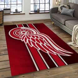 NHL Detroit Red Wings Hockey Team Logo Sport Carpet Rectangle Area Rug For Living Room DRW45