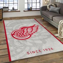 NHL Detroit Red Wings Hockey Team Logo Sport Carpet Rectangle Area Rug For Living Room DRW50