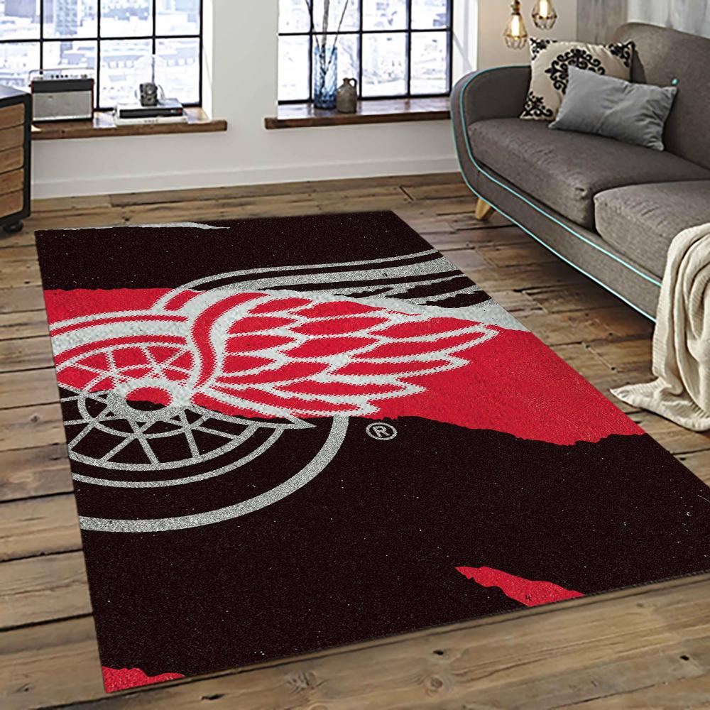 NHL Detroit Red Wings Hockey Team Logo Sport Carpet Rectangle Area Rug For Living Room DRW54