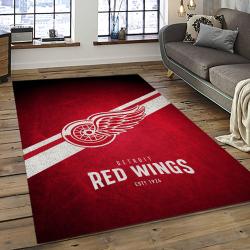 NHL Detroit Red Wings Hockey Team Logo Sport Carpet Rectangle Area Rug For Living Room DRW56