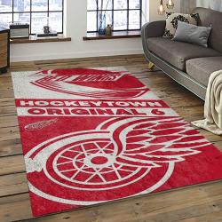 NHL Detroit Red Wings Hockey Team Logo Sport Carpet Rectangle Area Rug For Living Room DRW57