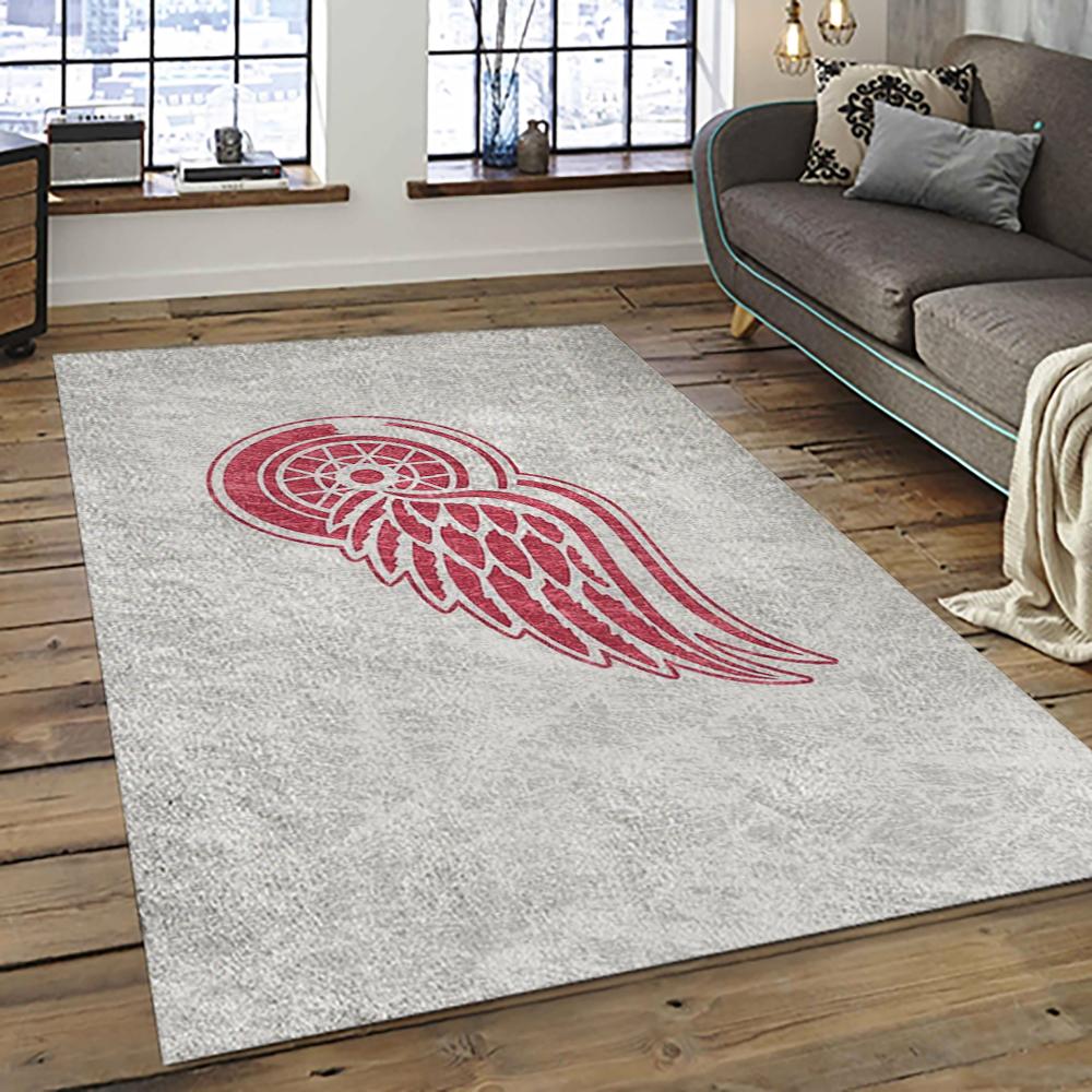 NHL Detroit Red Wings Hockey Team Logo Sport Carpet Rectangle Area Rug For Living Room DRW60