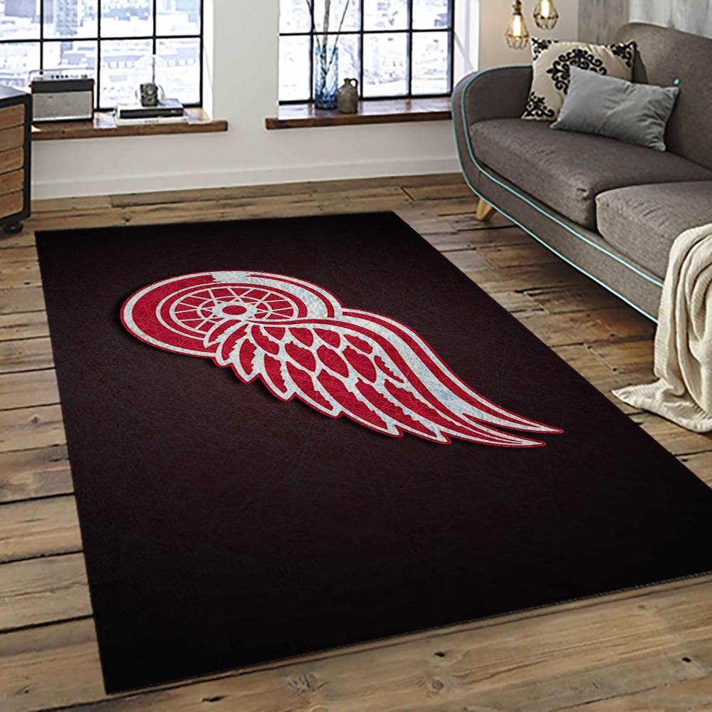 NHL Detroit Red Wings Hockey Team Logo Sport Carpet Rectangle Area Rug For Living Room DRW62