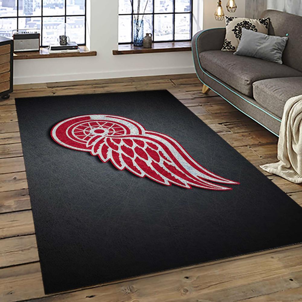 NHL Detroit Red Wings Hockey Team Logo Sport Carpet Rectangle Area Rug For Living Room DRW64
