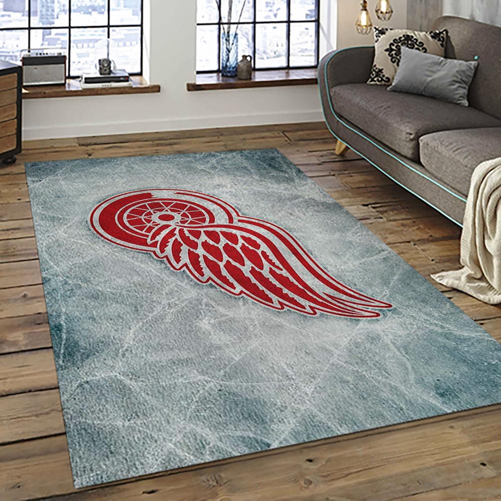 NHL Detroit Red Wings Hockey Team Logo Sport Carpet Rectangle Area Rug For Living Room DRW65
