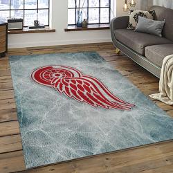 NHL Detroit Red Wings Hockey Team Logo Sport Carpet Rectangle Area Rug For Living Room DRW65